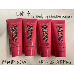 4-Pack Christian Audigier Ed Hardy Women Body Lotion 6.8 oz - Brand New